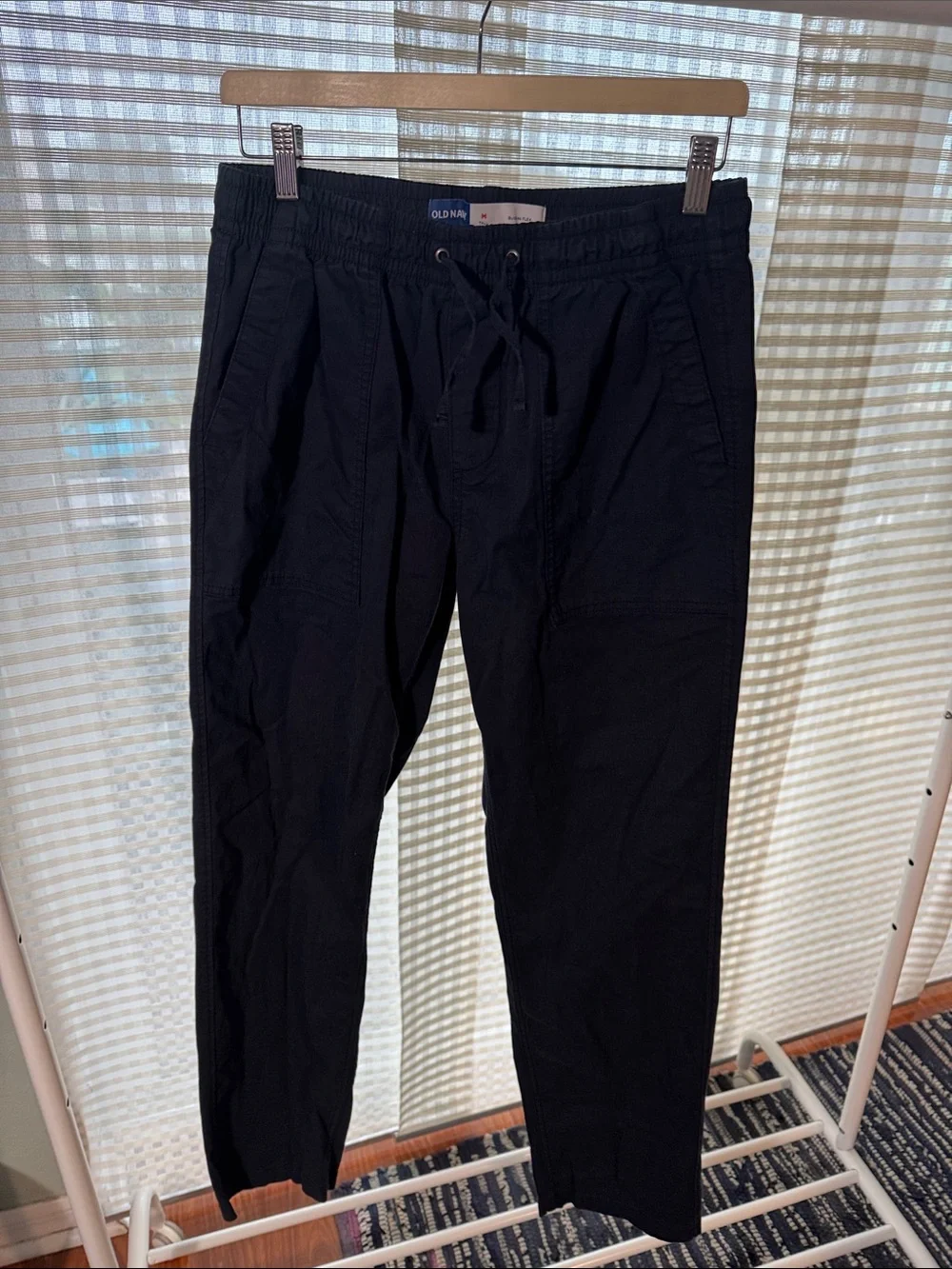 Men's Black Drawstring Casual Pants